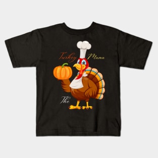 Womens Im Mom Turkey Matching Thanksgiving Family Mommy Mama Kids T-Shirt